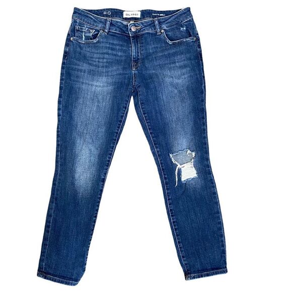 Dl1961 Jeans Davis Skinny Boyfriend Size 28 Light Distress Hollar - Picture 2 of 6